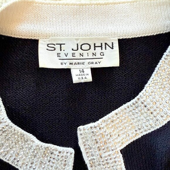 Vintage St. John Evening Crystal Embellished Formal Gown Skirt Set Size 14 - Picture 7 of 17